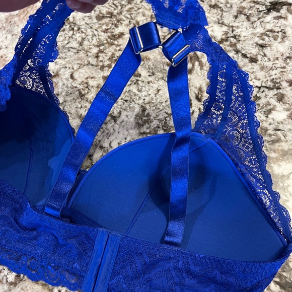 2 NEW Hips & Curves Lace Racerback Wirefree Bralette 18/20 Plus Size 2X 3X Padd - Picture 3 of 11